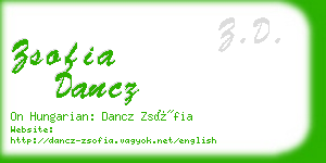 zsofia dancz business card